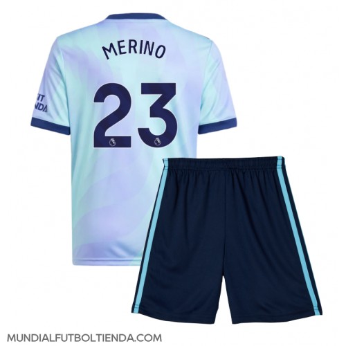 Camiseta Arsenal Mikel Merino #23 Tercera Equipación Replica 2024-25 para niños mangas cortas (+ Pantalones cortos)